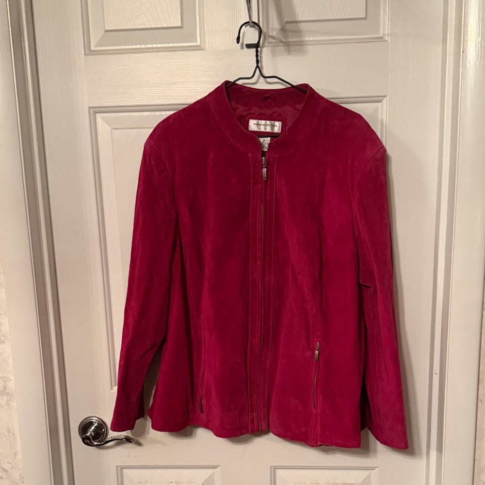 Preston & York Women's Vibrant Red Leather Jacket